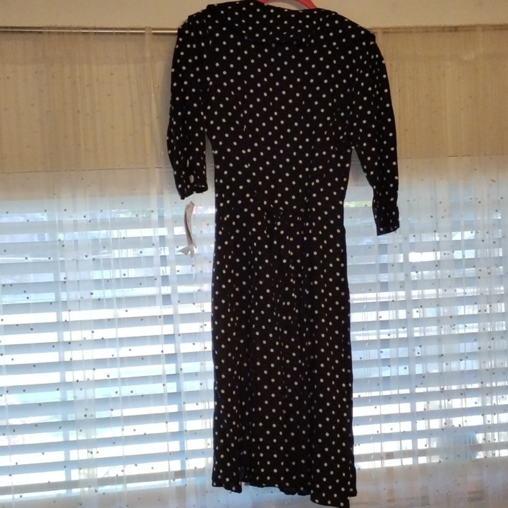 Shelly Michaels Vintage Black with White Polka Dot Dress, Size: 7/8, NWT - Picture 9 of 10